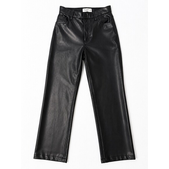Abercrombie & Fitch Pants - Abercrombie & Fitch Faux Leather 90s Straight Ultra High Rise Pants • Size 6